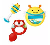 Baby Musical Toys Set for 6+ Months Sensory Rattle Drum, Tambourine, Bee Shaker