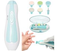 Baby Nail Clippers, 6 in 1 Baby Nail Trimmer Electric, 2 Modes Filer with LED Light, Mute Electric Clipper for Toddler or Adults Trimmer