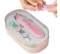 Baby Nail File - Baby Nail Grinder | Baby Nail Clippers Electric | Baby Nail Care Kit | Automatic Nail Clipper | Children's Manicure Care Set with Led Light Anti-Pinch Battery Powered Trim Buffer Kit