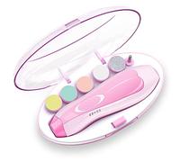 Baby Nail File, Electric Baby Nail Trimmer with LED Front Light, Safe and Quiet Baby Nail Clipper with 6 Grinding Heads for Newborn Infant Toddler Kids or Women (Rose)