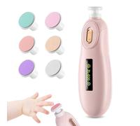 Baby Nail File Trimmer Electric, 6 in 1 Safe Baby Nail Clippers Kit with 6 Interchangeable Grinding Heads, Low Noise Newborn Nail Trimmer, Reusable Infant Nail File, for All Ages