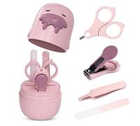 Baby Nail Kit, 4 in 1 Baby Nail Care Kit with Cute Case, Baby Nail Clippers, Scissors, Nail File & Tweezers, Baby Manicure Set and Pedicure Set for Newborns, Infants, Toddlers