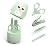 Baby Nail Kit 4 in 1 Cartoon Portable Safe Baby Nail Clippers Set with Cute Owl Case for Newborn, Infant, Toddler Scissors
