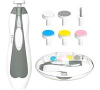 Baby Nail Trimmer Electric, 6 in 1 Baby Nail Clippers, Baby Nail File,Nail File Baby Grooming Kit Manicure Set for Toddler, Newborn or Adults (Grey)