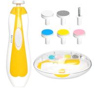 Baby Nail Trimmer Electric, 6 in 1 Baby Nail Clippers, Baby Nail File,Nail File Baby Grooming Kit Manicure Set for Toddler, Newborn or Adults (Yellow)