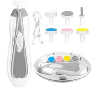 Baby Nail Trimmer Electric, 6 in 1 Rechargeable Baby Nail Clippers Manicure Set Grooming Kit for Toddler Infant or Adults (Grey)