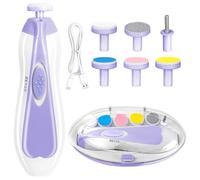 Baby Nail Trimmer Electric, 6 in 1 Rechargeable Baby Nail Clippers Manicure Set Grooming Kit for Toddler Infant or Adults (Purple)