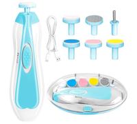 Baby Nail Trimmer Electric, 6 in 1 Rechargeable Baby Nail Clippers Manicure Set Grooming Kit for Toddler Infant or Adults (Blue)