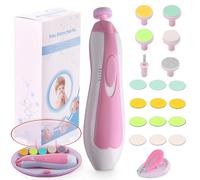 Baby Nail Trimmer Electric Nail File Baby Nail Clippers, 20 in 1 Safe Nail Filer Grinder Kit for Newborn Infant Toddler Kids or Adults Toes Fingernails Care Trim Polish, Led Light and Grinding Heads