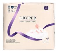 Baby Nappies Size 2 DRYPER 27ct Oeko-TEX Hypoallergenic Ultra-Thin 4-8kg | Eco Nappies: Certified FSC & Vegan Sensitive Care, Bio-Degradable Pack, Silk Comfort Fabric & Wetness Indicator.