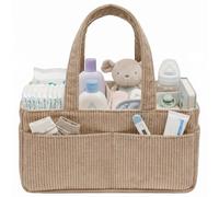 Baby Nappy Caddy Organiser, Corduroy Nursery Storage Basket & Shower Gifts