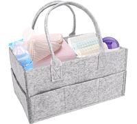Baby Nappy Caddy, Portable Nursery Organizer, Storage Basket for Babies, Portable Holder Tote Bag for Changing Table Car Travel Newborn Essentials .Baby Gift Accessories (grey)