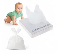 Baby Nappy Sacks Leak Proof Nappy Bag Tie Handle Disposable Scented Compostable Diaper Nappies Wipes Diapers Bag Nappy Bin Sanitary White Disposal Sacks Eco Friendly Lightweight 40 Pcs(1 Pack)