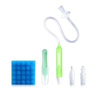 Baby Nasal Aspirator Nasal Congestion Relief with 25 Hygiene Filters 2 Silicone Tips with Nose Cleaning Tweezer, Green