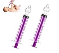 Baby Nasal Aspirator, Nasal Syringe for Baby Syringe Nasal Irrigator with Professional Reusable Silicone Nasal Suction Tip Nose Cleaner for Irrigation Nasal Spray Nasal Hygiene (Purple, 2 Pieces)