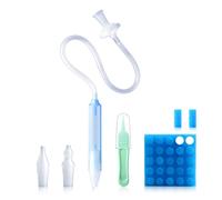 Baby Nasal Aspirator, Nose Cleaner with 25 Hygiene Filters 2 Silicone Tips Green Nose Cleaning Tweezer for Tollders Newborns Boys Girls Stuffy Nose Relief