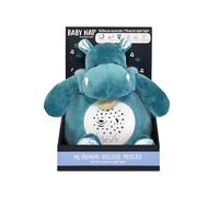 Baby NAT BN6093 Bazile Hippo Musical Baby Night Light for Sleeping - Blue - 10 Melodies, 5 White Noises, 7 Colours - Baby Sleep Aid - Batteries Not Included