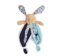 Baby Nat Cuddly Toy Rabbit Flat Rabbit Pupi Navy Blue - Printed with Blue Flowers - Original Shape, Easy to Grip with Bows & Large Ears - Gift Idea for Birth Baby Girl