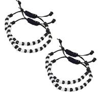 Baby Nazariya Bracelets, Set of 4, Adjustable, Cotton Thread, Black & White Beads