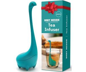 Baby Nessie Loose Leaf Tea Infuser by OTOTO - Cute Tea Strainer For Cups Or Bottles - BPA-Free With Long Handle Neck, Ball Body Lake Monster Silicone Tea Infuser For Herbal Tea - Turquoise
