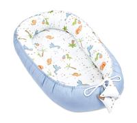 Baby nest babynest for Newborns with Carrying Handle 90 x 50 cm - Portable Baby nest for Bed Children Cuddle nest Cocoon for Boys and Girls Dinosaur Blue