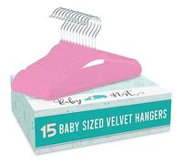 Baby Nest Designs Baby Hangers for Clothes - 15, Velvet Childrens Coat Hangers for Nursery and Wardrobe Organisation - Kids Clothes Hangers - Pink