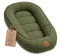 Baby Nest Newborn Cocoon Teddy Plush 90x50cm Portable Snuggle Bed for Cot Cotbed Moses Basket Soft Cosy Boys Girls Infant Babynest Nursery Olive green