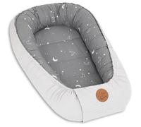 Baby Nest Pod Bassinet Lounger - 90x50 cm Sleep Pod Newborn 0-36 Months Portable Co Sleeper Travel Furniture Cozy Snuggle Breathable Cotton Wafel Moons