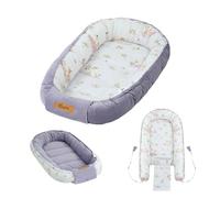 Baby Nest Pod for Newborn, Reversible Baby Lounger 0-12 Months, Cotton & Velvet Infant Nest, Baby Essentials, Personalised Baby Gift (Pink +Swans)