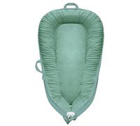 Baby Nest Pod Newborn Lounger, Baby Pod Reversible Soft Breathable 2-in-1 Cotton & Flannel for All-Season, Portable Adjustable Newborn Nest Pod for 0-24 Months Baby Boys Girls Green