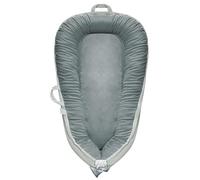 Baby Nest Pod Newborn Lounger, Baby Pod Reversible Soft Breathable 2-in-1 Cotton & Flannel for All-Season, Portable Adjustable Newborn Nest Pod for 0-24 Months Baby Boys Girls Grey