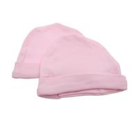 Baby Newborn 100% Cotton Allergy Free Hat Boy Girl Unisex Options (Pack Of 2) (Newborn) (Pink)