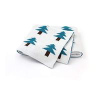 Baby Newborn Knitted Blanket, Surwin Knitting Christmas Tree Pattern Soft 100% Cotton Warm Nursing Blanket Sleep Sack Stroller, Birthday Gift for Kids Boys Girls (White,100x80cm)