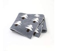 Baby Newborn Knitted Blanket, Surwin Knitting Christmas Tree Pattern Soft 100% Cotton Warm Nursing Blanket Sleep Sack Stroller, Birthday Gift for Kids Boys Girls (Gray,100x80cm)