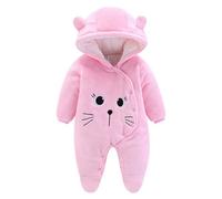 Baby Newborn Snowsuit Winter Coat Warm Hooded Jumpsuit for Baby Boy Girl Pink