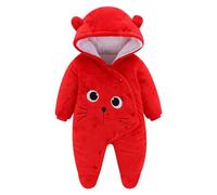 Baby Newborn Snowsuit Winter Coat Warm Hooded Jumpsuit for Baby Boy Girl Red