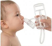 Baby Nose Fly with Pump - Manual Nasal Vacuum, Adjustable Suction, Anti-Reflux, Soft Mouthpiece, Transparent Collector, Hygienic and Silent - Smoothly Releases Nose