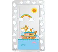 Baby Nursery Waterproof Soft Padded Changing Mat Raised Soft Edges Easy Wipe Clean Nappy Change Pad Cute Lovely Animal Design for Girl Boy (Noah's Ark)
