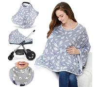 Baby Nursing Cover & Nursing Poncho - Multi Use Cover for Baby Car Seat Canopy, Shopping Cart Cover, Stroller Cover, 360° Full Privacy Breastfeeding Coverage, Baby Shower Gifts for Boy&Girl