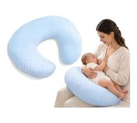 Baby Nursing Pillow Cover, U Shaped Detachable Pillowcase, Newborn Nursing Pillowcase Slipcovers Cushion Cover for Comfortable Nursing Support Baby Pillow (Blue)