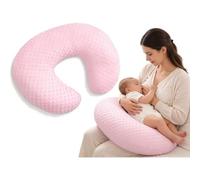 Baby Nursing Pillow Cover, U Shaped Detachable Pillowcase, Newborn Nursing Pillowcase Slipcovers Cushion Cover for Comfortable Nursing Support Baby Pillow (Pink)