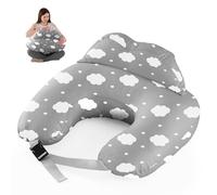 Baby Nursing Pillow for Breastfeeding: 100% Cotton Breast Feeding Pillow U Shaped Pregnancy Pillow Ergonomic Baby Multi-Purpose Support Stretchy Pillow Gifts for Pregnancy (Cloud Gray)