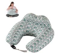 Baby Nursing Pillow for Breastfeeding: 100% Cotton Maternity Pillow Ultra Soft Baby Nursing Pillow with Safety Fence Comfortable Ergonomic Feeding Pillows Detachable Gifts for Pregnancy(Green Leaves)