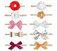 Baby Nylon Headband Bows | 10X Handmade Nylon Hair Hairbands For Kids - Elastic Elegant Kids Hair Hairbands For Christmas And Daily