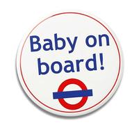 Baby on Board Badge Pin - London Underground Style Pregnancy Badge - Maternity Pin Button for Travel, Public Transport, Work - 77mm 3 Inch Large Safety Sign