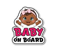 Baby On Board Car Sticker - Premium 3M Vinyl Decal with Bubble-Free Application - Durable Fade-Resistant Baby Car Sign for Rear Window - External Use - Easy Apply & Remove - Made in UK (Girl B)