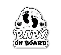 Baby On Board Car Sticker - Premium 3M Vinyl Decal with Bubble-Free Application - Durable Fade-Resistant Baby Car Sign for Rear Window - External Use - Easy Apply & Remove - Made in UK (Neutral B)