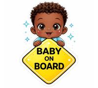 Baby on Board Car Sticker - See-Through Perforated Rear Window Decal with Black Baby Design - Waterproof, Durable, Easy to Apply - Ideal for Tinted Windows