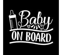 Baby on Board Car Vinyl Decal - Cute Safety Reminder Sticker for Vehicles - Cute and Safety Sign Window Decal - Easy to Apply and Highly Visible - Baby car Vinyl Decal (Reflective White)
