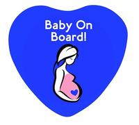 BABY ON BOARD - PREGNANT WOMAN - 58mm HEART SHAPED BADGE